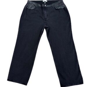 ABERCROMBIE & FITCH 90s Relaxed High Rise Faux Leather
Distressed Jean NWT 18